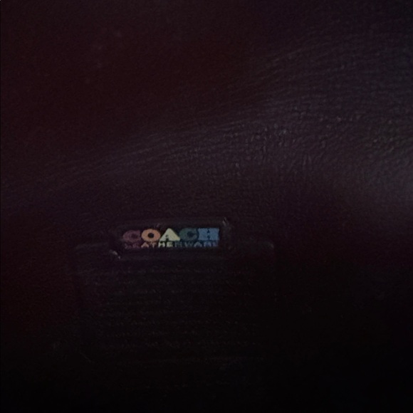 Coach Tan Leather Tag with Multicolor Logo - Picture 3 of 4
